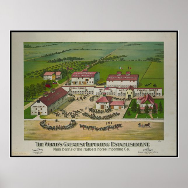 Affiche Holbert Horse Importation Co Greeley IA au 19e siè (Devant)