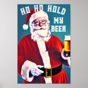 Affiche Hold My Beer Christmas Art - Holiday Party Digital