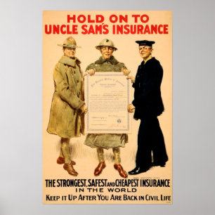Affiche Hold On To Uncle Sam's Insurance! US Government