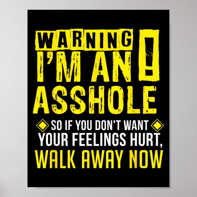 Affiche Hole Holes Warning Profanity Fun Gag Gift  (Devant)