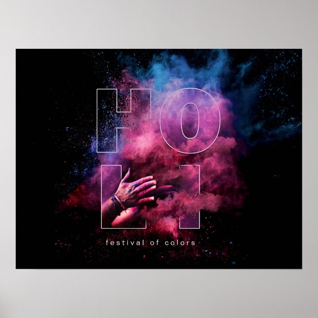 Affiche Holi Festival des couleurs Design (Devant)