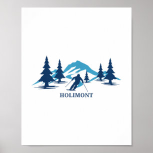 Affiche Holimont Station de ski de New York Skieur _1