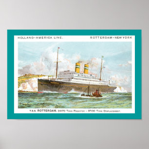 Affiche Holland America Line's Rotterdam de 1908