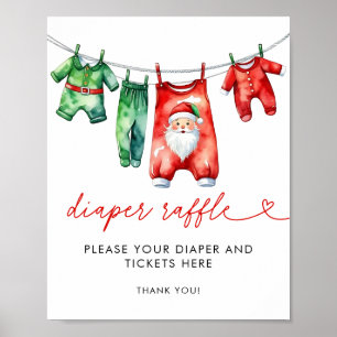 Affiche Holly Christmas Père Noël Baby shower Déchets Raff