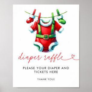 Affiche Holly Christmas Père Noël Baby shower Déchets Raff
