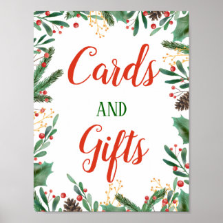 Affiche Holly Feuilles Berry | Cartes Et Cadeaux - Panneau