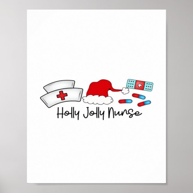 Affiche Holly Jolly Nurse, T-shirt classique d'Halloween (Devant)