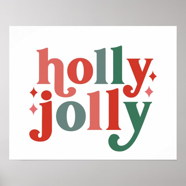 Affiche Holly Jolly - Typographie des Fêtes Rétro (Devant)