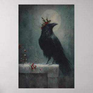 Affiche Holly Raven sous la pleine lune, gothique païen