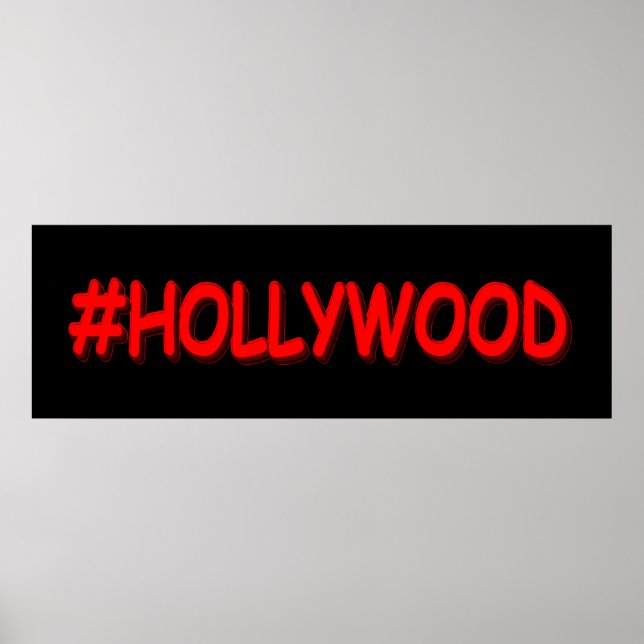 Affiche "#HOLLYWOOD" Belle Conception. Commandez dès maint (Devant)