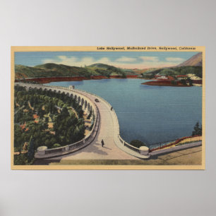 Affiche Hollywood, CALake Hollywood & Mulholland Drive