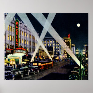 Affiche Hollywood California Hollywood Boulevard Night