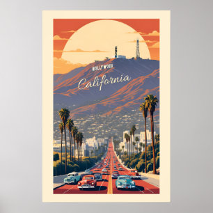 Affiche Hollywood Californie
