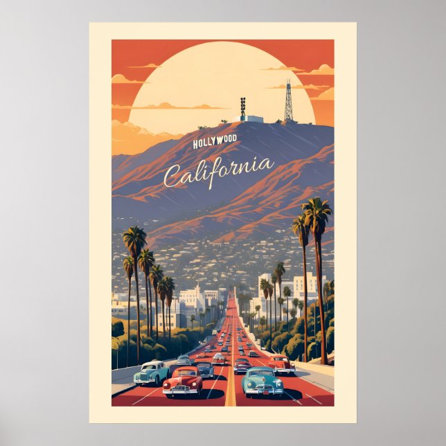 Affiche Hollywood Californie (Devant)