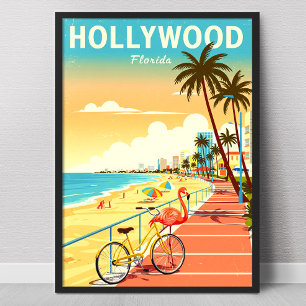 Affiche Hollywood Floride vintage