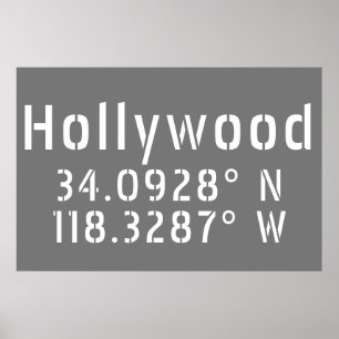Affiche Hollywood Latitude Longitude