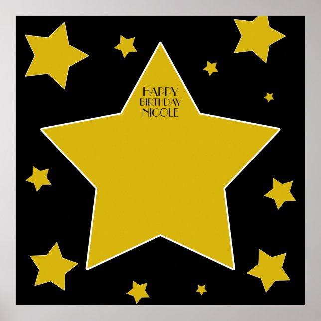 Affiche Hollywood Thème Anniversaire Autograph Keepsaké (Devant)