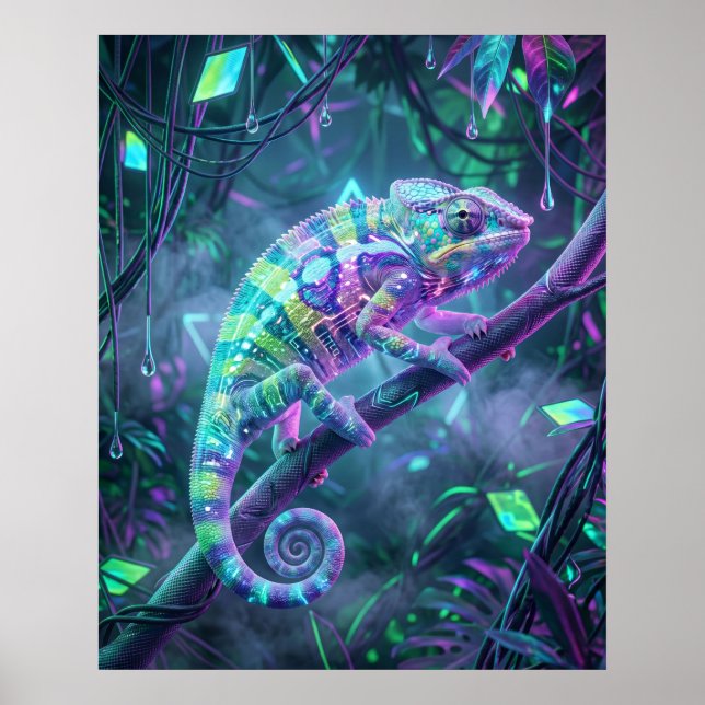 Affiche Hologramme Caméléon Donnée Vigne (Devant)
