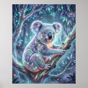 Affiche Hologramme Koala Canopée Néon