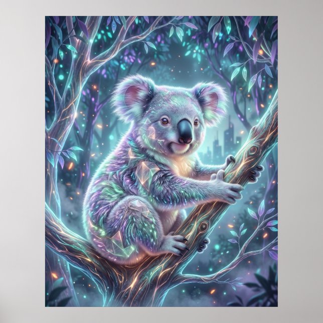 Affiche Hologramme Koala Canopée Néon (Devant)