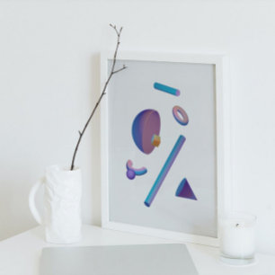 Affiche Holographique 80s Art Futuriste Moderne