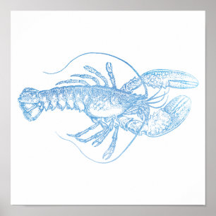 Affiche Homard bleu