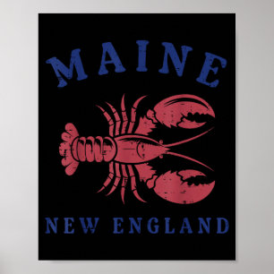 Affiche Homard Maine Nouvelle-Angleterre Cool Amoureux des