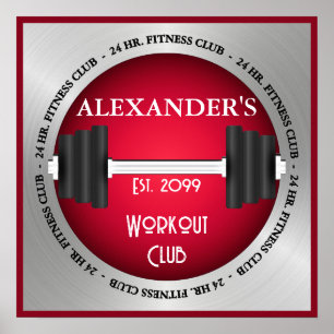 Affiche Home Fitness Centre Workout Club Gym Open 24 Hrs