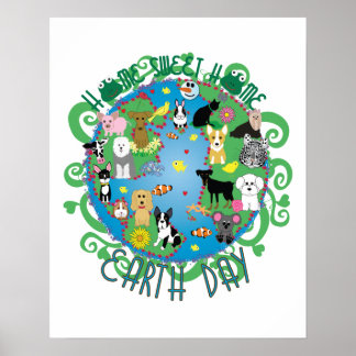 Affiche Home Sweet Home Jour des terres Animaux Imprimer