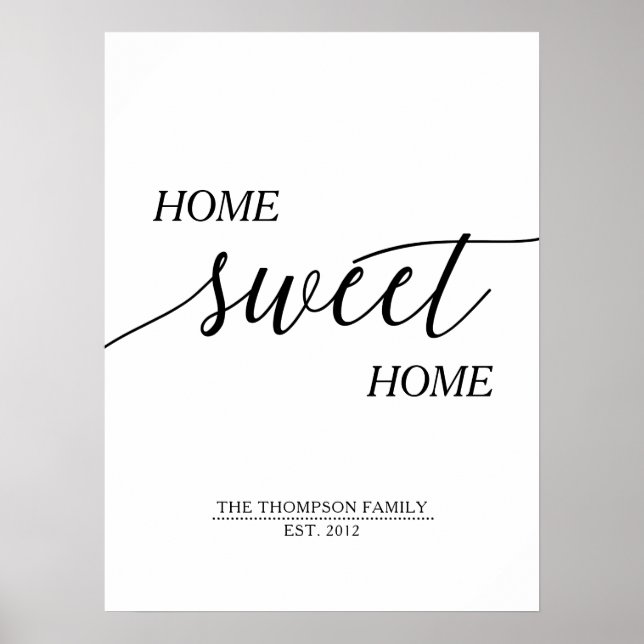 Affiche Home Sweet Home Nom de famille (Devant)