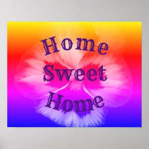Affiche Home Sweet Home Pansy Flower