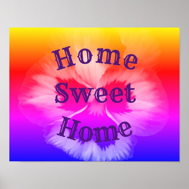 Affiche Home Sweet Home Pansy Flower (Devant)