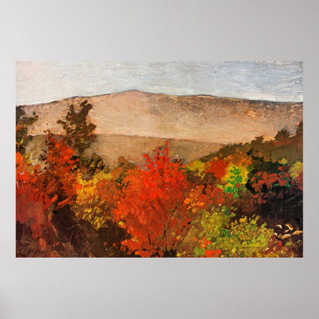 Affiche Homer - arbres d'automne, (Devant)