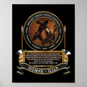 Affiche Homer La Rage Iliade De La Guerre Trojan D'Achille