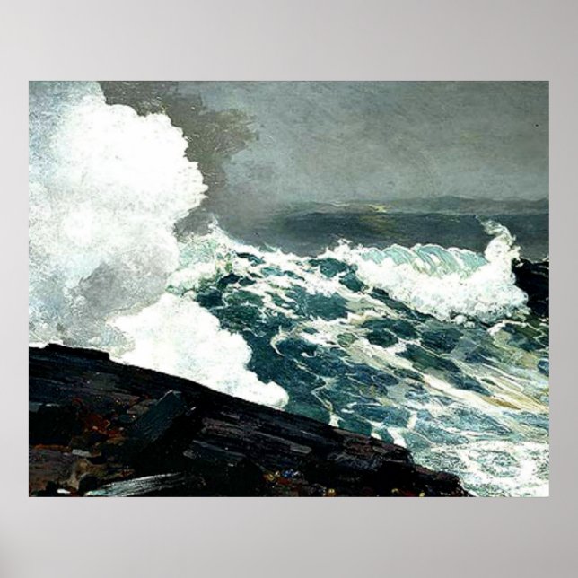 Affiche Homer - Noreaster, peinture d'art, (Devant)