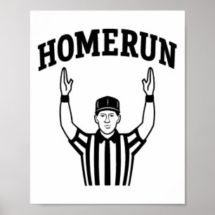Affiche Homerun Field Goal Funny Sports Crossover Bysebyll