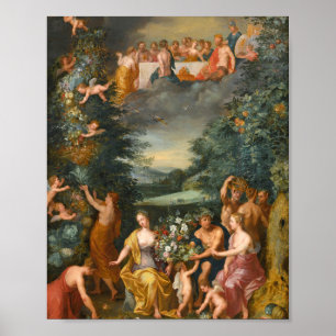 Affiche Hommage à la déesse Flora, Fête des Dieux