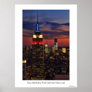 Affiche Hommage À La Lumière Le 11 Septembre, World Trade 