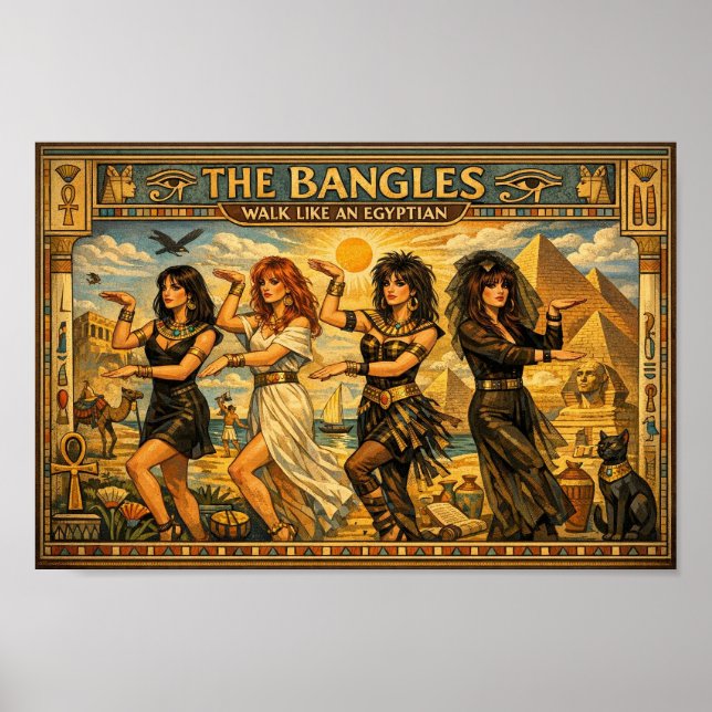 Affiche Hommage à l'Anthem Pop Égyptien Rétro (Devant)