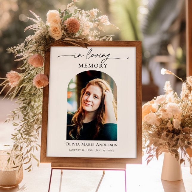 Affiche Hommage photo commémoratif ou funéraire dans nos c (Créateur téléchargé)