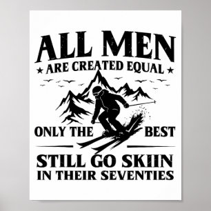 Affiche Homme 70 ans skieur hommes font du ski en