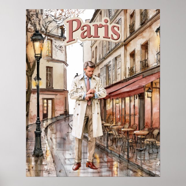 Affiche Homme à Paris (Devant)