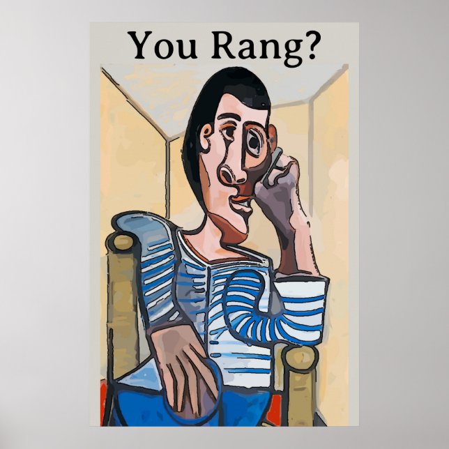 Affiche Homme Abstrait sur le téléphone portable, modifier (Devant)