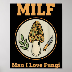 Affiche Homme aime champignons cueillette nationale de cha