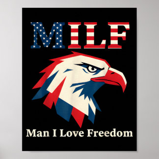Affiche Homme Amour Liberté Aigle Drapeau Mémorial Vétéran
