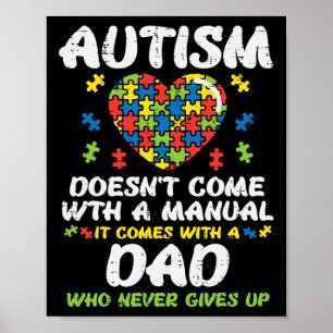 Affiche Homme Autisme Ne Vient Pas Avec Manuel Papa Puzzle
