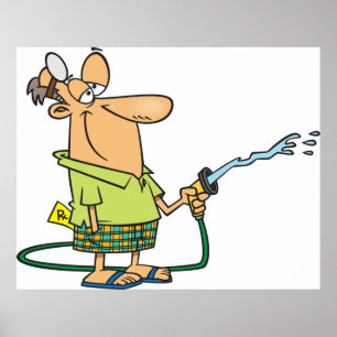 Affiche Homme Avec Un Trou De Jardin