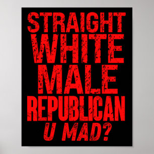 Affiche Homme Blanc Droit Républicain T'es Fou Drôle Polit
