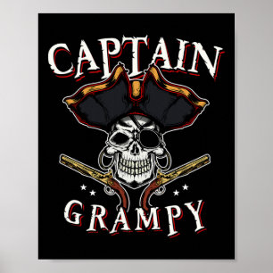 Affiche Homme Capitaine Grampy Pirate Casquette Et Crâne B