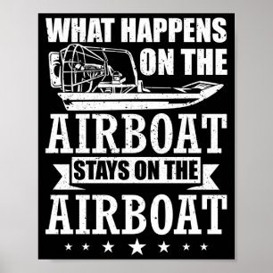 Affiche Homme cavalier de bateau naviguant en aéroglisseur